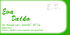 eva dalko business card